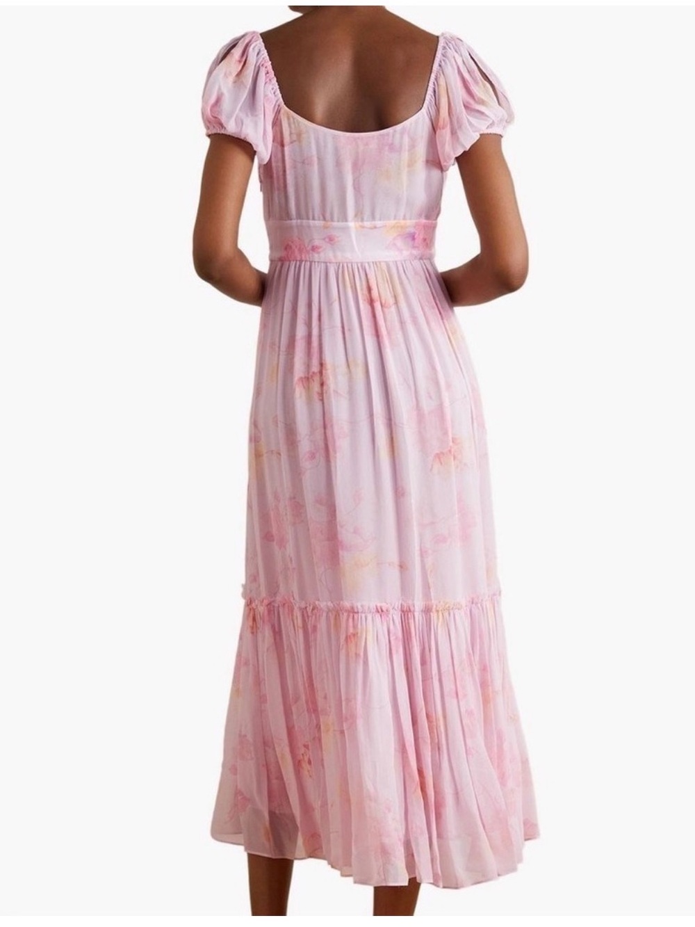 Love Shack Fancy Angie Dress Summer Morning Pink Floral Midi - Picture 2 of 7